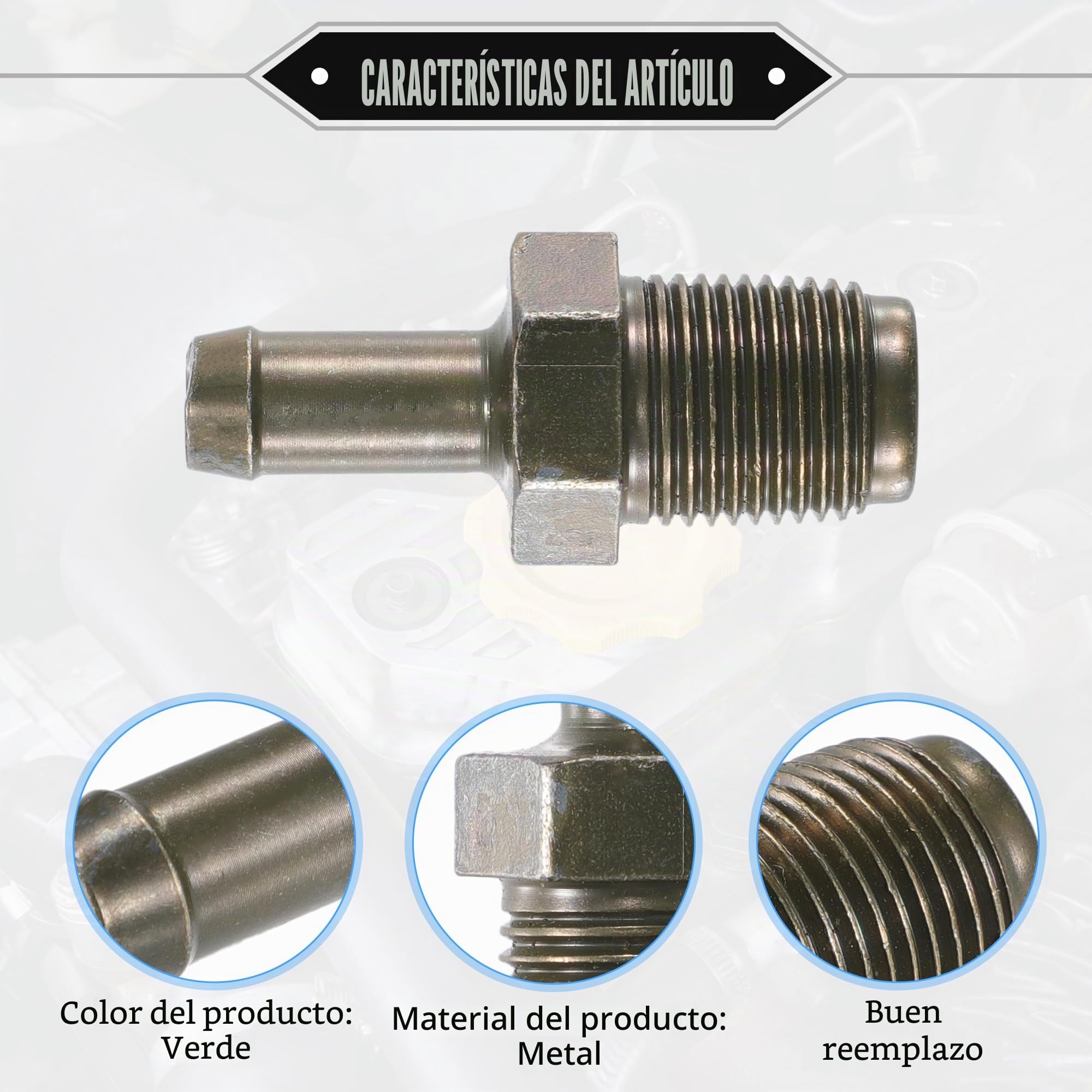 QUARKZMAN Válvula Pcv Para Toyota Corolla 02-08 1Pc Verde Metal | Verde, Metal, 47X21.5X18.8Mm, Rosca 5/8-18 Unf, Para Toyota Matrix 2003-2006 Y Celica 2002-2004, Oe 12204-22051