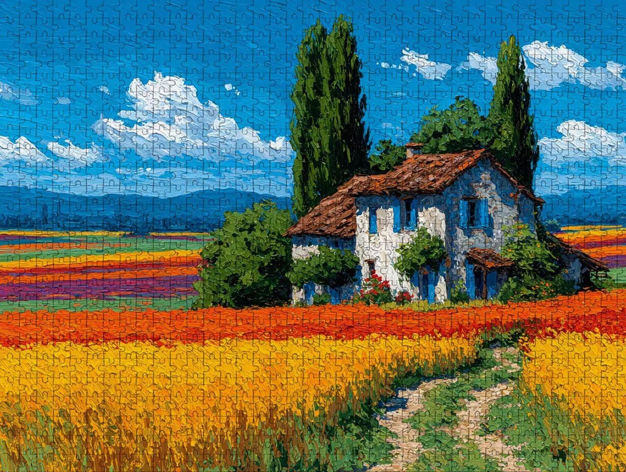 Dom Puzzle 4000 elementów dla dorosłych, drewniane pole puzzli 141 x 87 cm, gra edukacyjna dla dorosłych z wykwintnym pudełkiem do pakowania, kolekcja relaksująca gra, do dekoracji sypialni, 8-4434