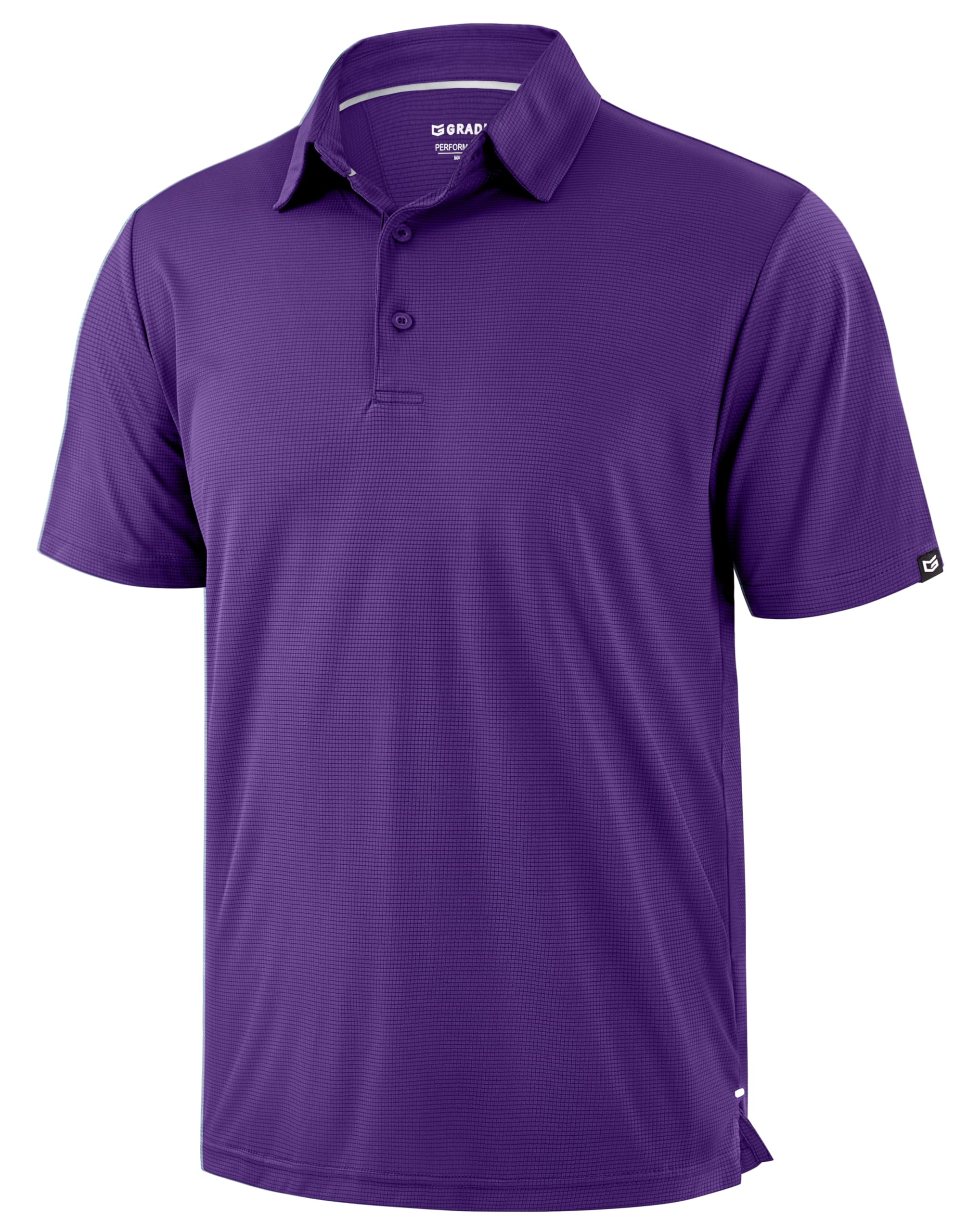Mens Golf Shirt Grid Lightweight Short Sleeve Dry Fit Moisture Wicking Performance Athletic Collared Polo Shirts for Men — view 22