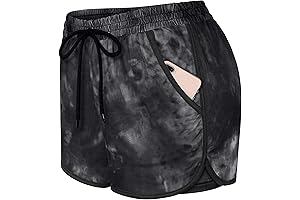 Blevonh Women's Double Layer Yoga Shorts Workout Running Athletic Shorts