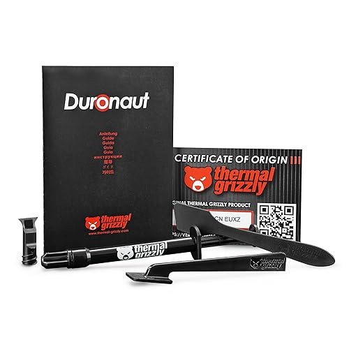 Thermal Grizzly Duronaut - 2 Gram - Enhanced Durability & High Performance Thermal Paste - for Maximum Thermal Conductivity While Overclocking CPU/GPU/PS4/PS5/Xbox