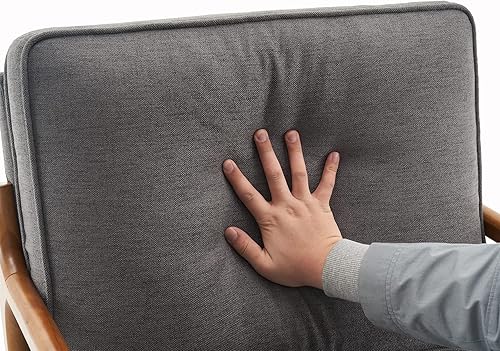 Miniatura 78 de Bonnlo Juego de 2 sillas decorativas de color beige fino, tapizadas de mediados de siglo, modernas sillas de lectura, sillas de lectura laterales,