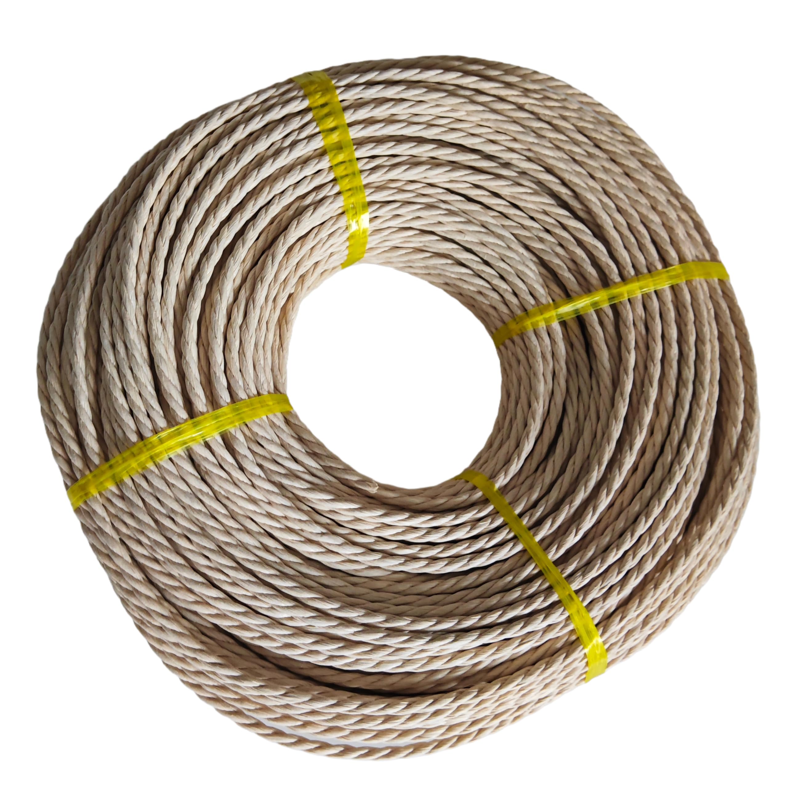 4mm Danish Paper Cord, Natural 3-Ply Oiled Paper Rope, 500g, for Chair Seat Weaving, DIY Crafts, Gardening (original, 1000g)