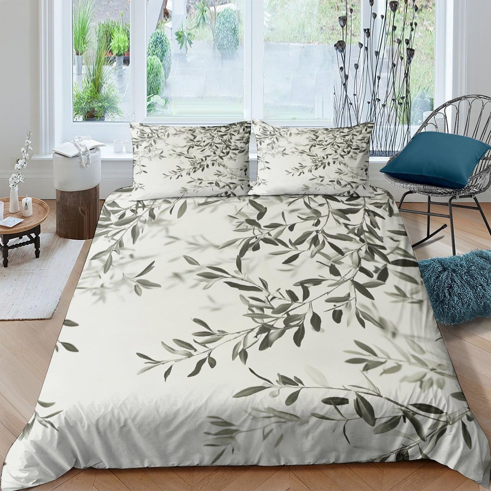 Ctjqhvkz Style-3 3D Printed Botanical Leaves Fitted Sheet Microfiber Anti-Slip Mattress Cover For Bedroom Guestroom Easy Care Decor Single（135X200cm）