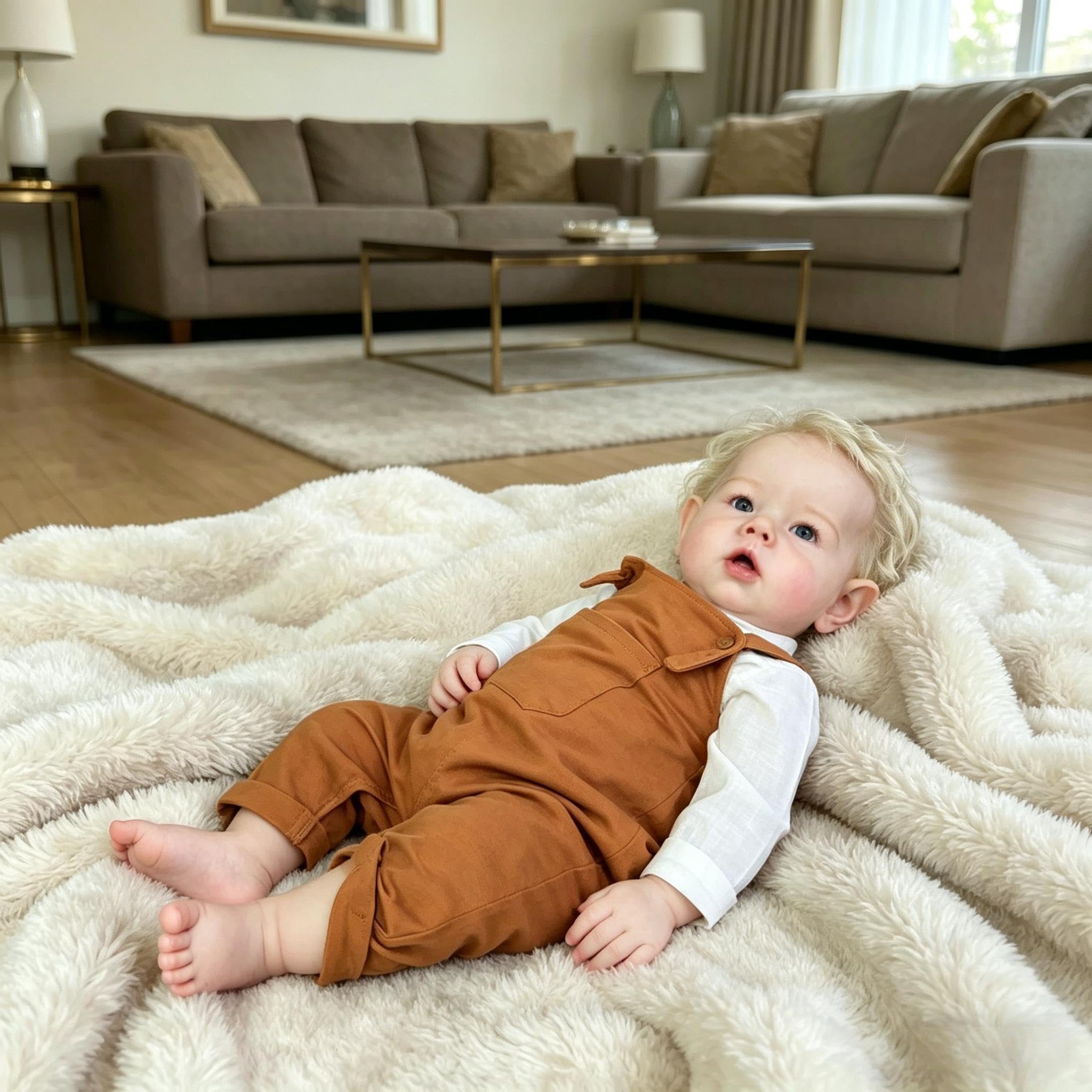 RXDOLL Große Größe Realistische Reborn Kleinkind Junge Puppen 70cm Weicher Tuchkörper Reborn Babypuppen Wie Echt Babys Mädchen, Lebensecht Kleinkind Baby Puppe Spielzeug für Kinder 3+