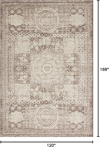 Vista 255 de Unique Loom Bromley Collection Vintage Traditional Medallion Border - Alfombra, Polipropileno, Amarillo/Crema azu/marfil,Gris