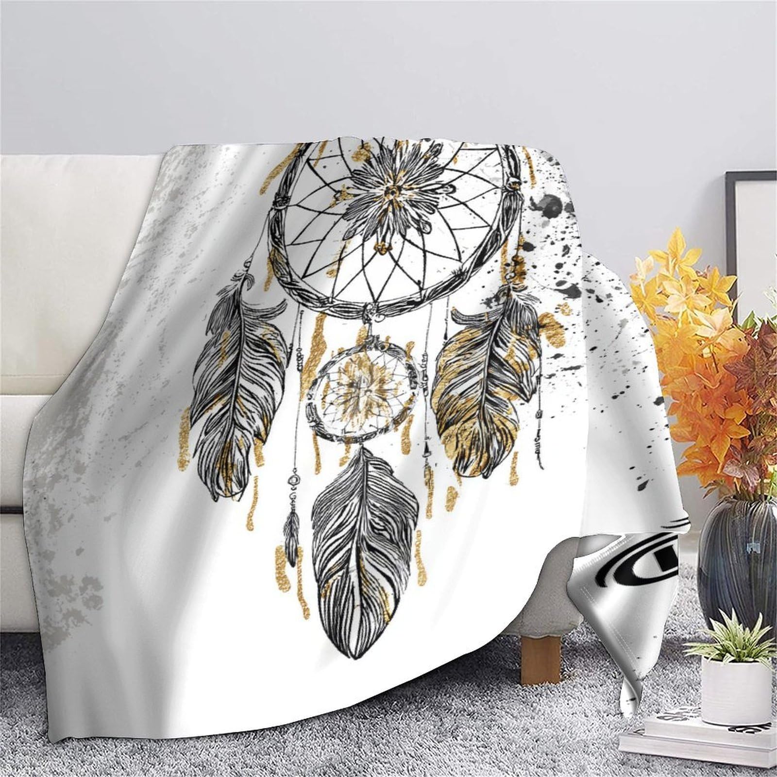 Boho Design 3D Printed Traumfänger Decke Mikrofaser Wohndeko Traumfänger Kuscheldecke Sofa Schlafzimmer 80×90(200x230cm)