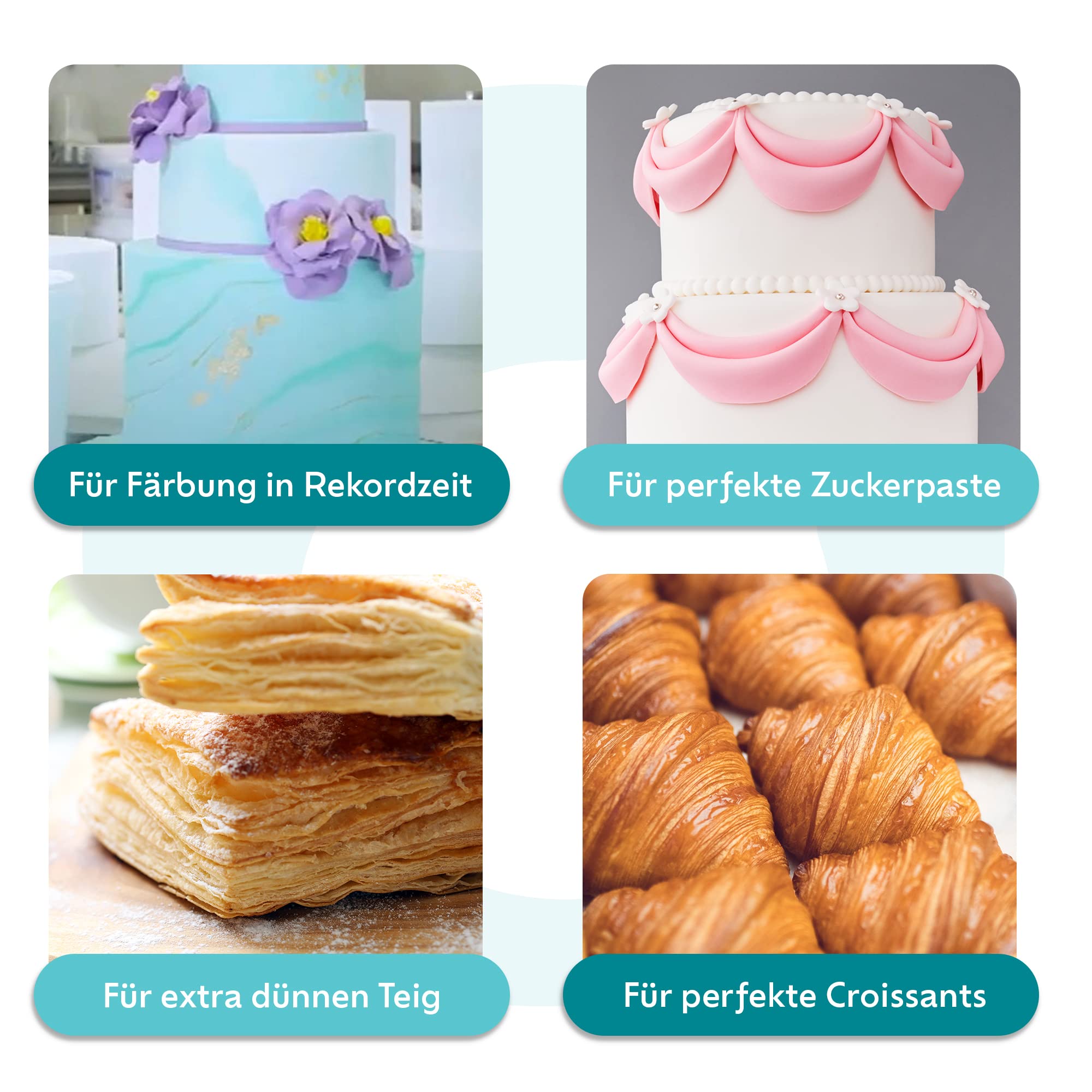Pastaline Sfogliafacile XL Teigausrollmaschine - # 1 Italienische Bäcker Pasta-Teigrollmaschine schafft seidig glatten Teig, Fondant, Modellierung von Schokolade, Pastateig Gebäck 0-12mm dick