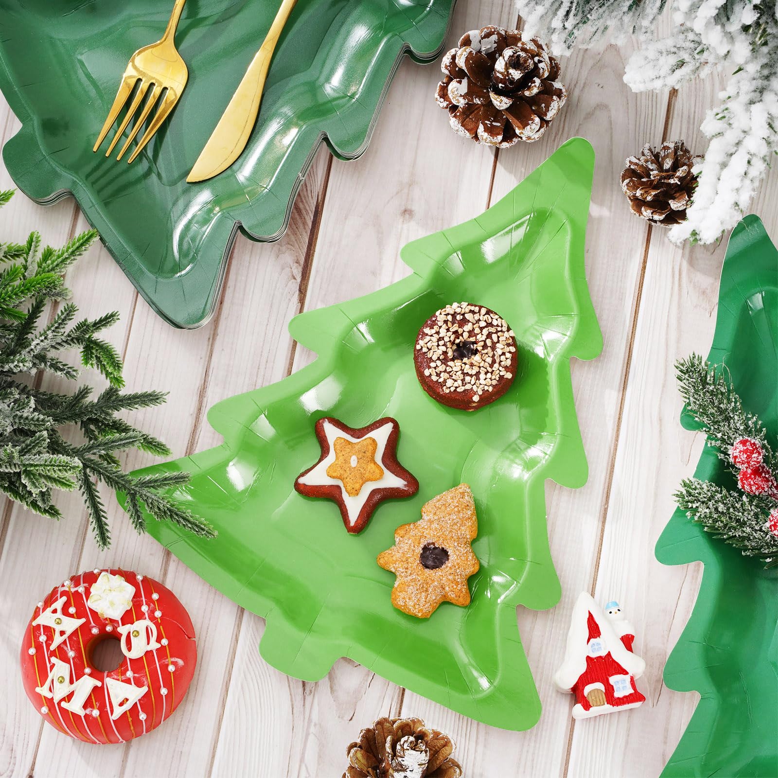 Amazon.com: Whaline 60Pcs Christmas Paper Plates Christmas Tree