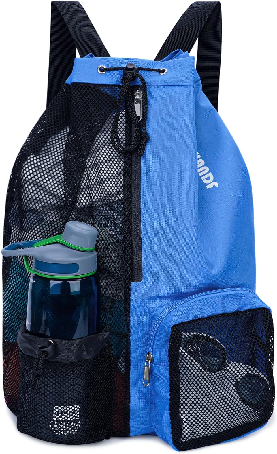 WANDF Swim Bag Mesh Drawstring Backpack with Wet Pocket for Swimming, Gym, and Workout Gear