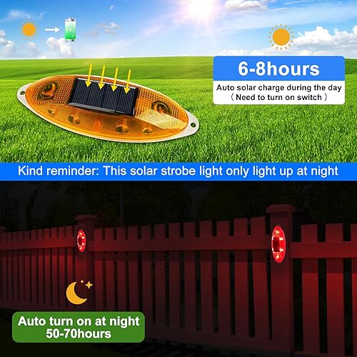 Miniatura 2 de Aolyty Luz estroboscópica solar de advertencia para exteriores, impermeable, brillante, luz solar intermitente de seguridad para sitios de