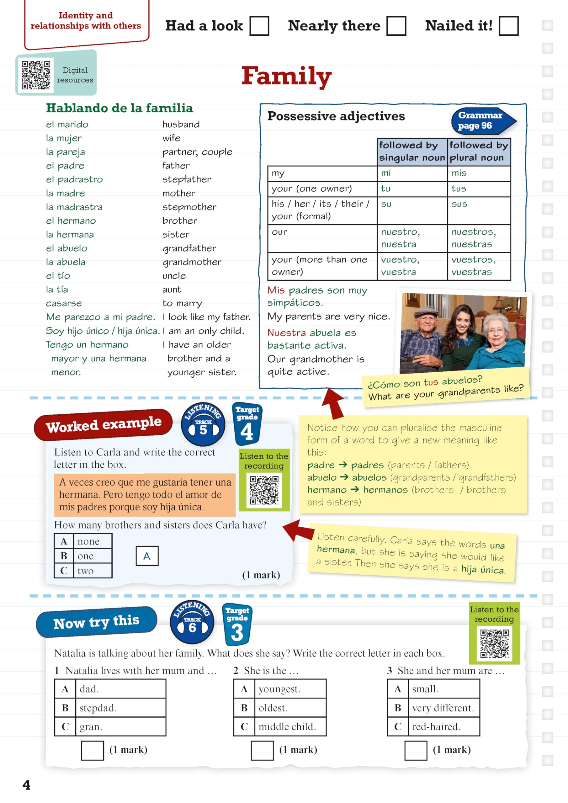 Pearson Revise AQA GCSE Spanish Revision Guide incl. audio, quiz & video - for 2026, 2027 exams