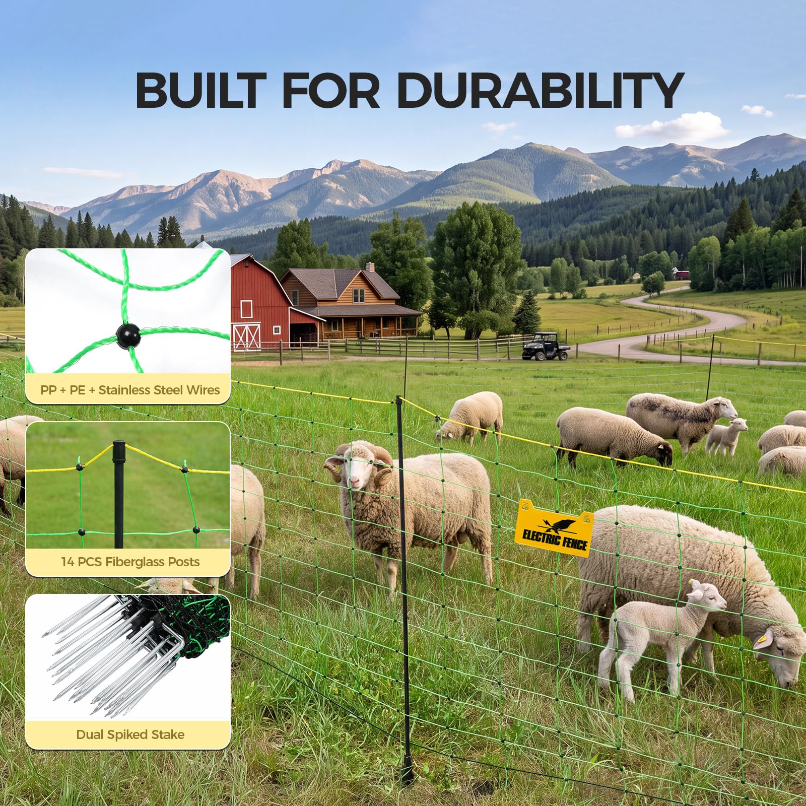 Rete per pecore 50 m x 108 cm, Recinzione Elettrica
