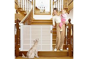 Reinforced Retractable Baby Gate for Banister and Wall
