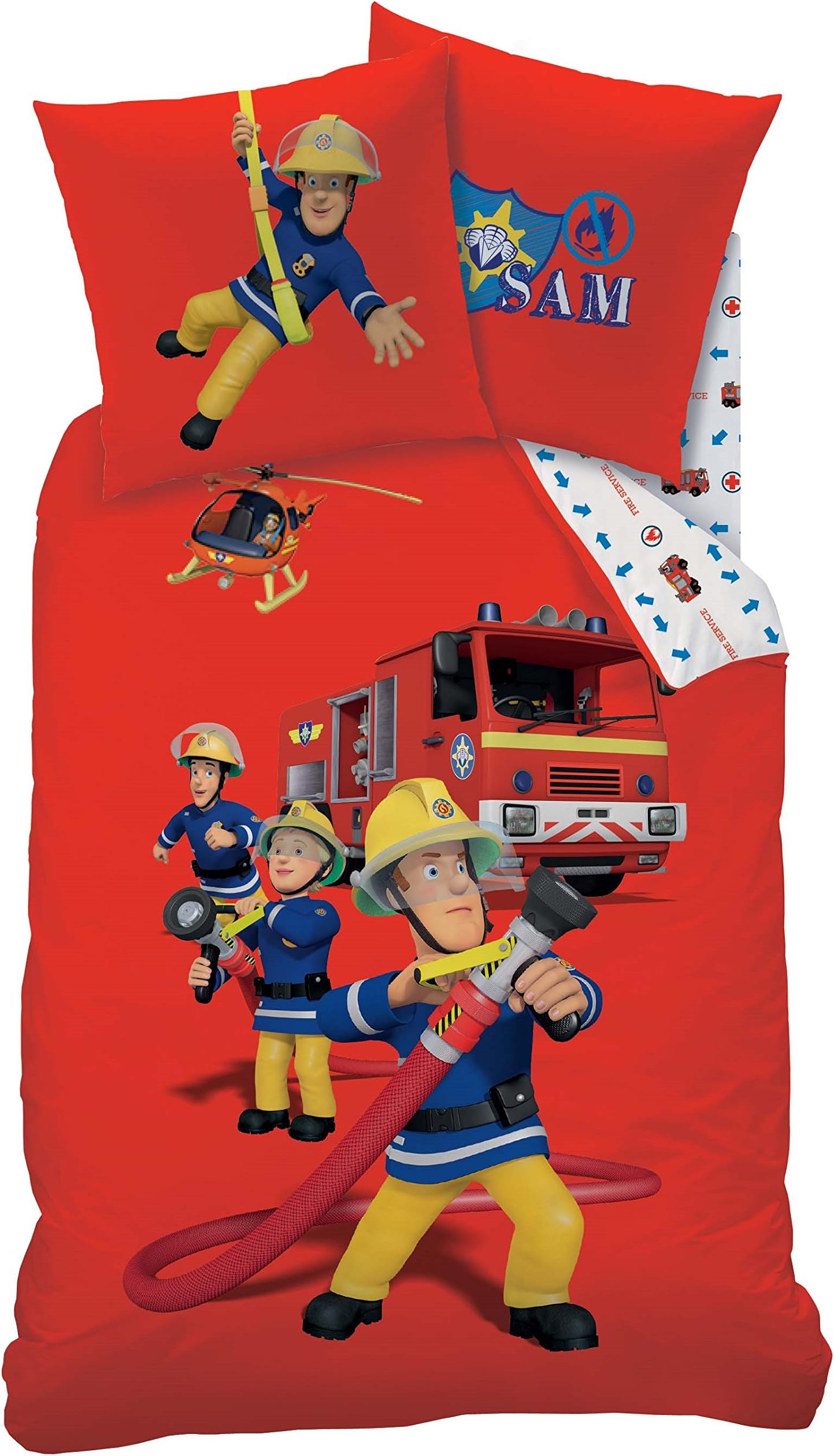 Fireman Sam – Duvet Cover (140 x 200 cm) + Pillowcase (63 x 63 cm) – Fireman Sam Bed Set