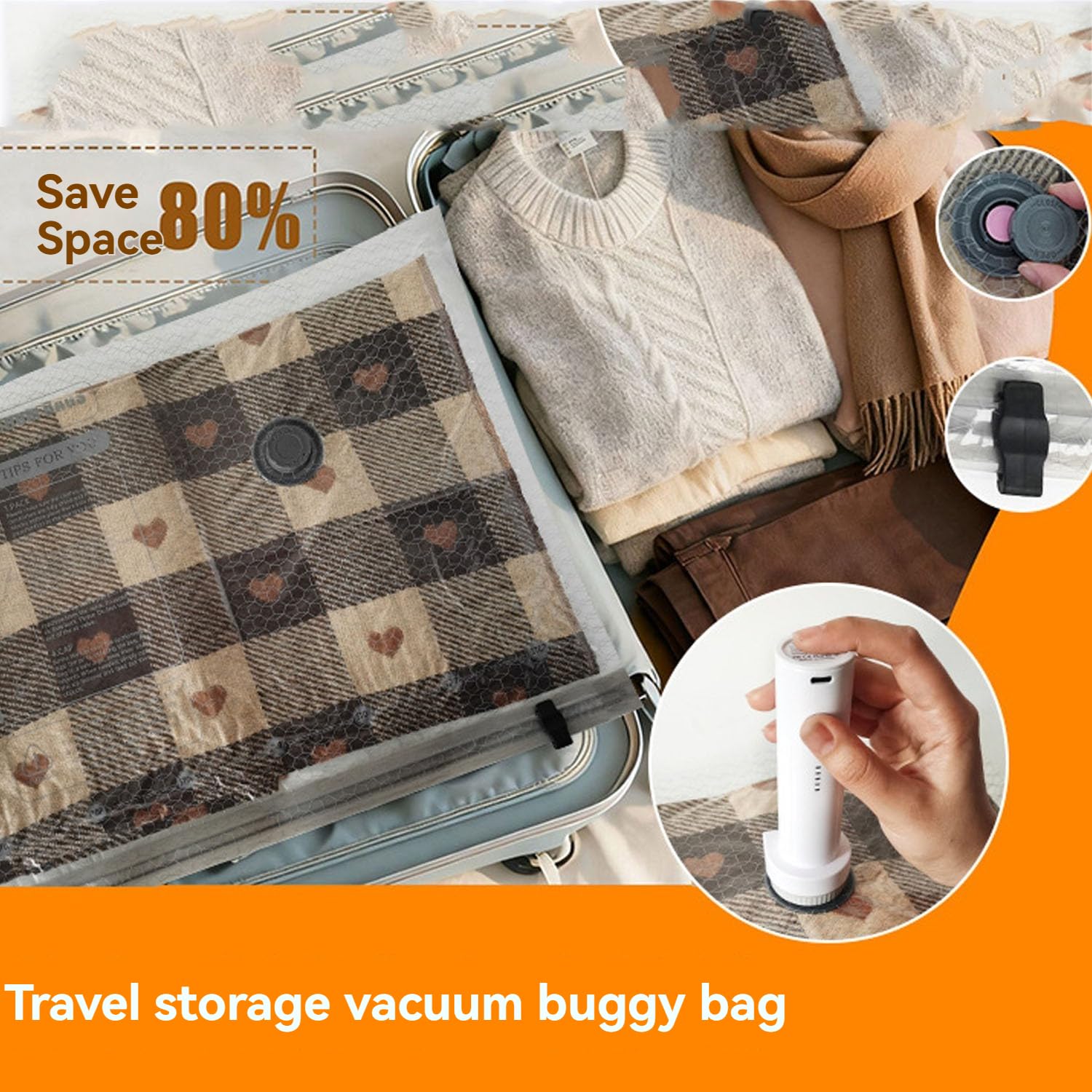 Bolsas de Almacenamiento al Vacío Reutilizables y Espesadas Ahorradoras Espacio para Edredones Ropa Chaquetas Plumón - Organizador Resistente