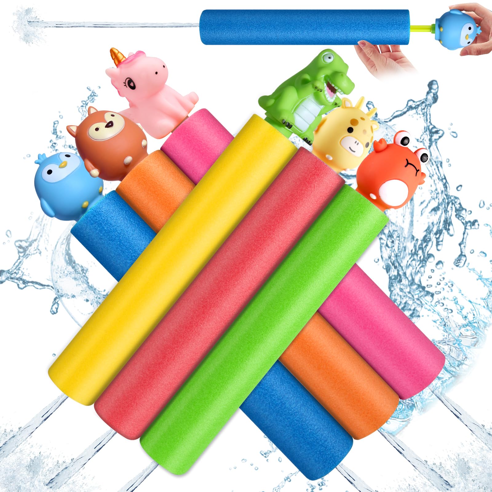 ZPMYi Water Squirters for Kids Water Guns Toys for Toddlers Durable Water Soaker Blaster Toys Water Squirter Shooter for Summer Outdoor Game Pool Beach Party (6 Pcs)