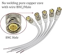 Vista 3 de Cable de extensión BNC de video BNC a cable desnudo, conector de extremo abierto, cable de extensión B-N-C, cable de cola macho para vigilancia