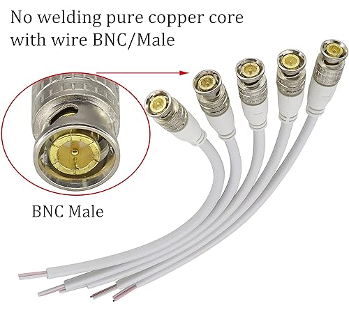 Miniatura 3 de Cable de extensión BNC de video BNC a cable desnudo, conector de extremo abierto, cable de extensión B-N-C, cable de cola macho para vigilancia