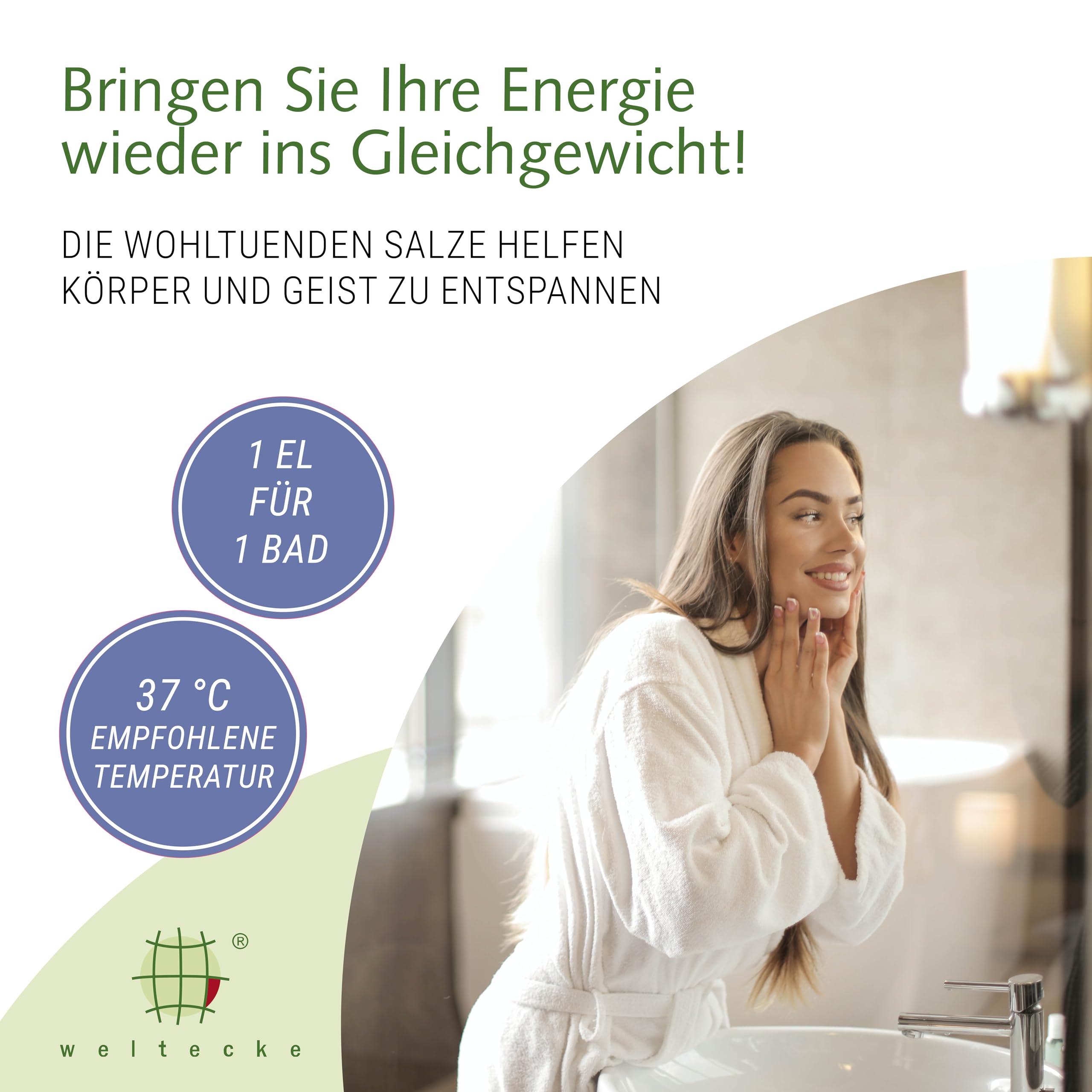 Weltecke Podstawowa sól do kąpieli lawendowa 2800 g | relaksująca kąpiel zasadowa o naturalnym zapachu lawendy | 100% wegańska | wellness dla skóry | wspomaga detoksykację i równowagę skóry | kąpiel