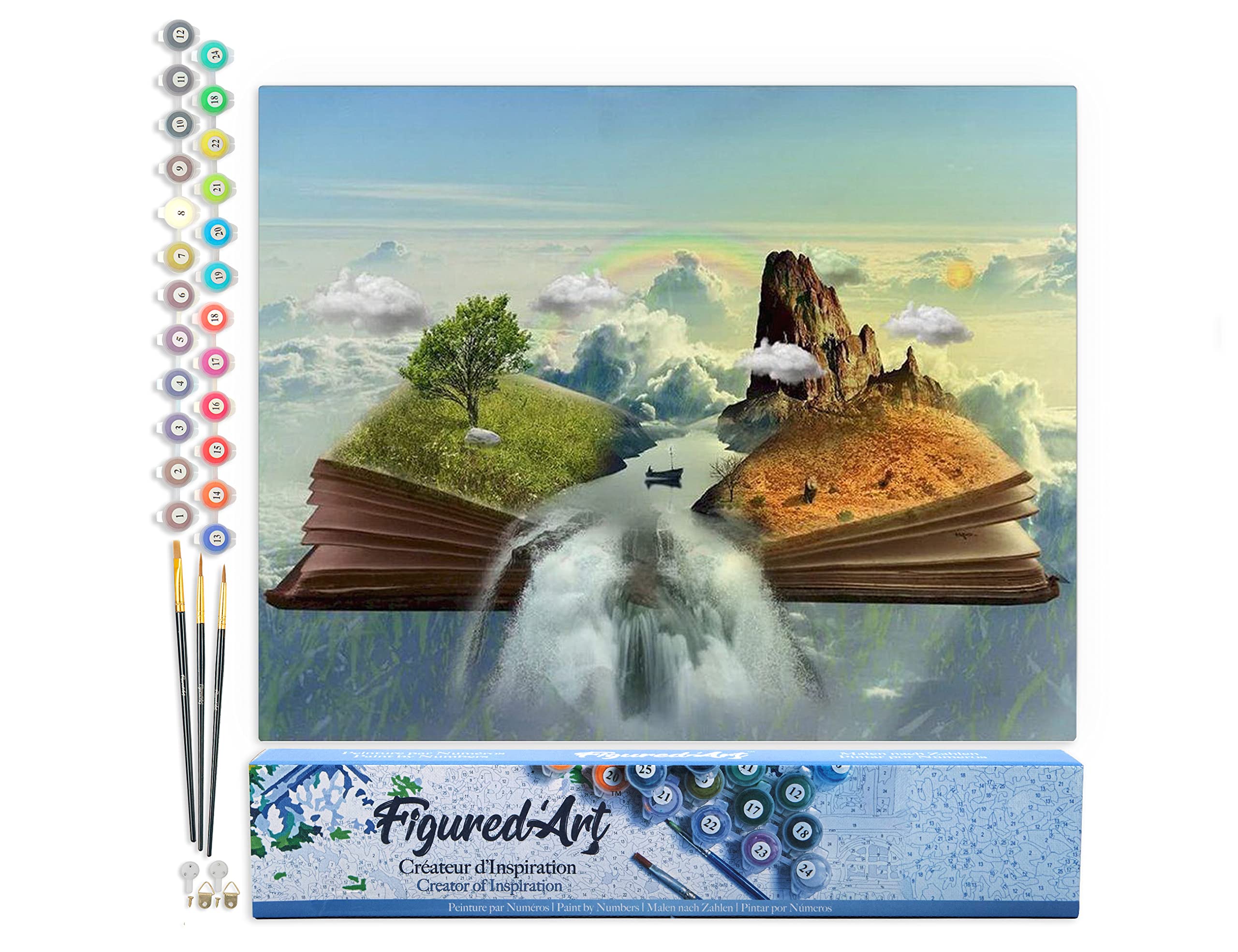 Figured'Art Paint by Numbers for Adults Landscape Book 40x50cm - Craft Art Painting DIY Kit Rolled Canvas Without Frame โ image 1