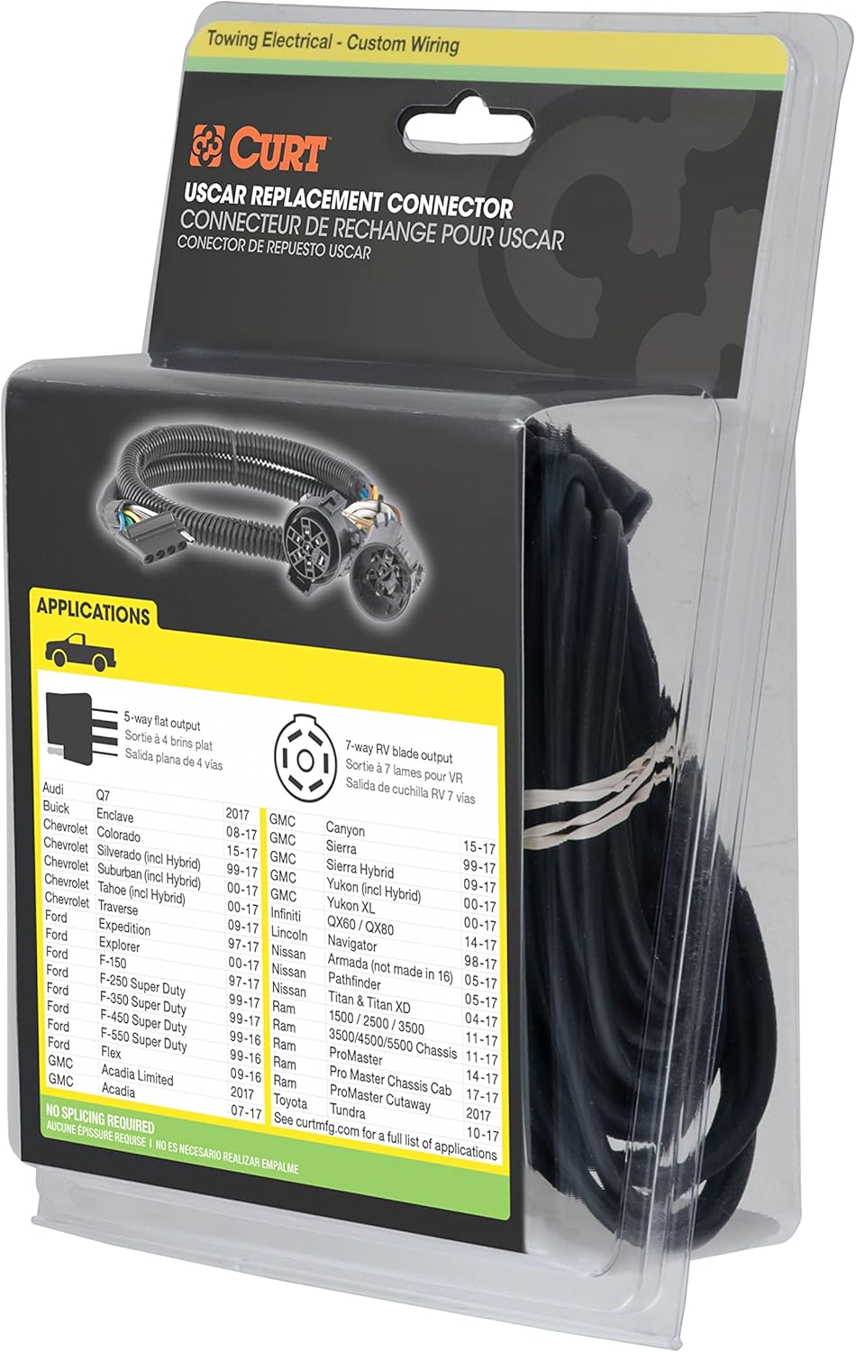 CURT 56584 Replacement Vehicle-Side Custom USCAR 5-Pin Trailer Wiring Harness