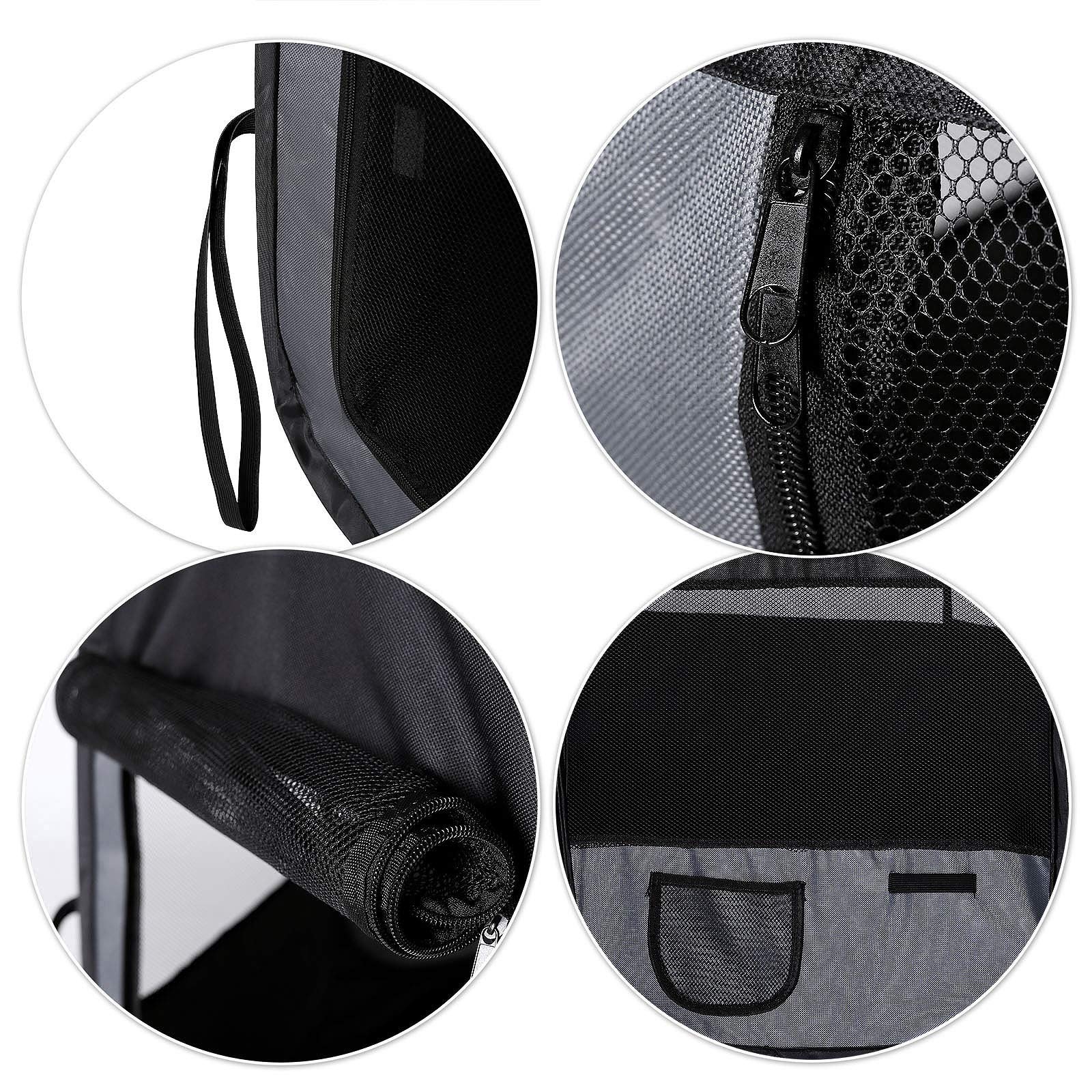 lionto Recinto per Cuccioli realizzato in Tessuto Oxford Recinto esterno per Animali 100 cm Ø Altezza 64 cm, Nero/Grigio