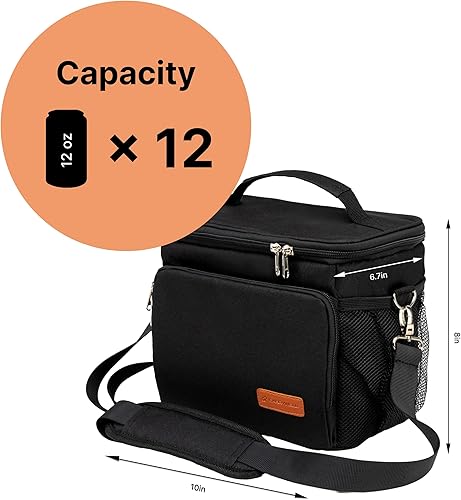 Miniatura 2 de Carrywell (No fabricada en China) Bolsa de almuerzo aislada, lonchera para hombre, a prueba de fugas, plegable, enfriador de lados suaves con correa