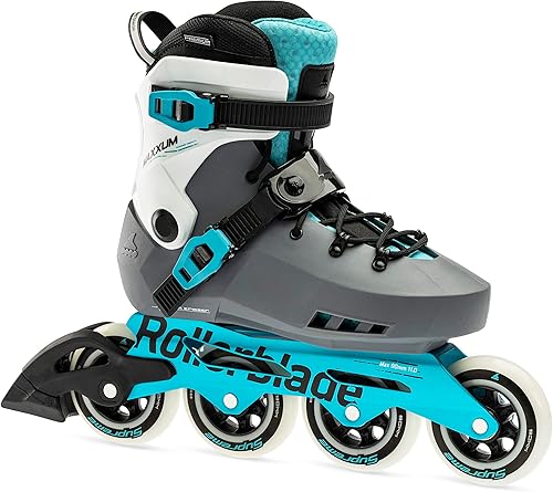 Rollerblade Maxxum XT - Patines en línea urbanos para mujer, color antracita y aguamarina, patines en línea de rendimiento