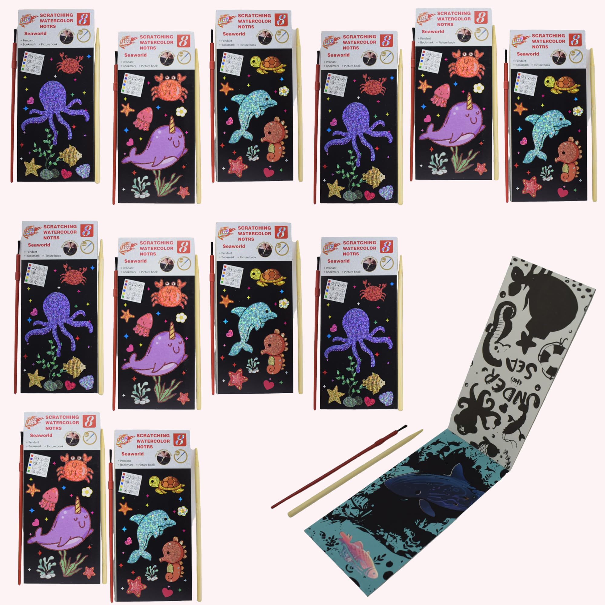 Asera Water Book Plus Scratch Book 2 in one (8 Pages Scratch Book + 8 Page Color Book + Dry Color Palate + 1 Scratch Tool + 1 Brush) Birthday Return Gift (Seaworld 12 Pcs) (B0D97KBDJ8) Amazon Price History, Amazon Price Tracker
