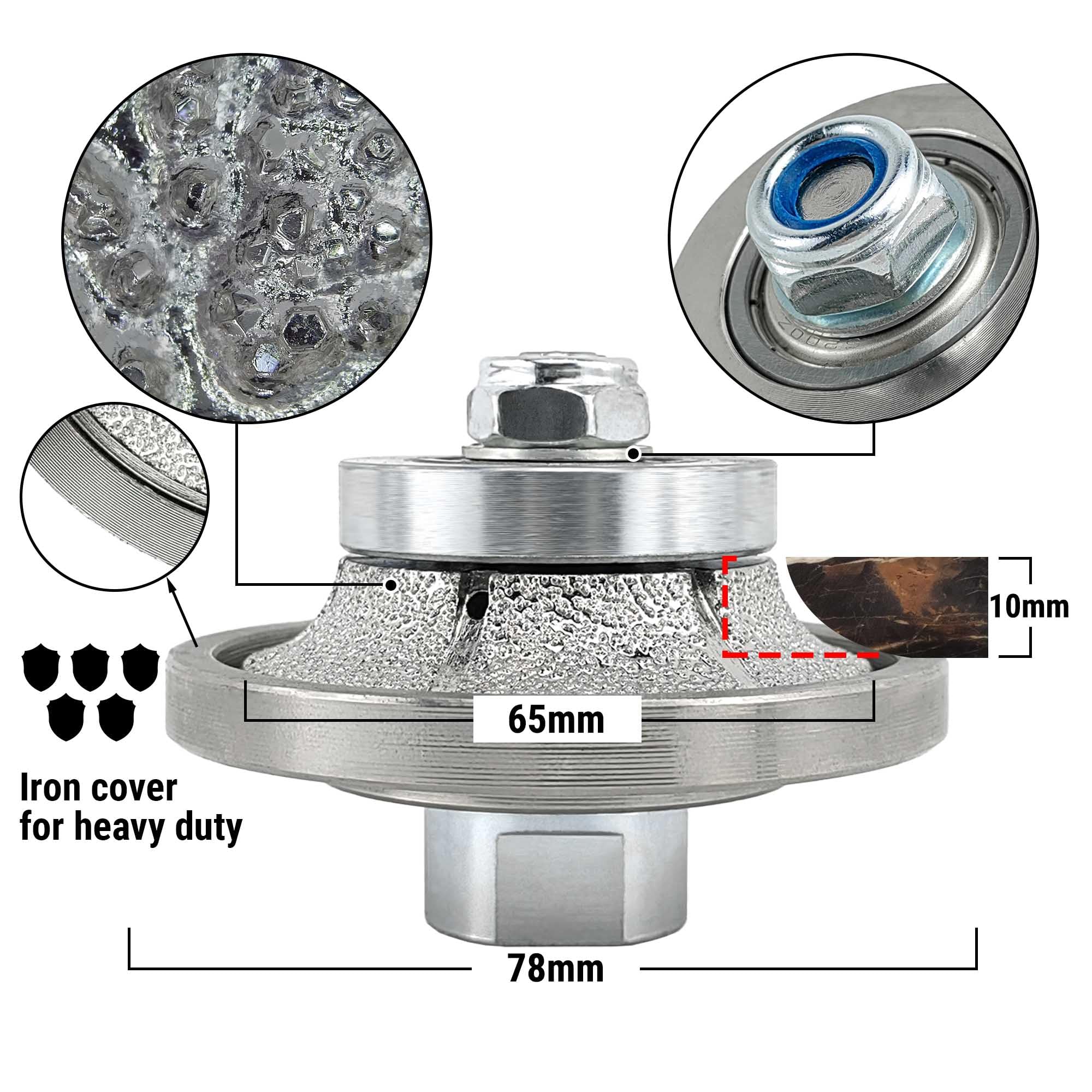 NBB Diamond Profile Wheel Diamond Router Bit Diamond Milling Drill chamfer Bit Grinding Wheel for Profiling Porcelain Tile Ceramic Granite Marble Stone Use on Angle Grinder(Half-Bullnose B10) - Image 2