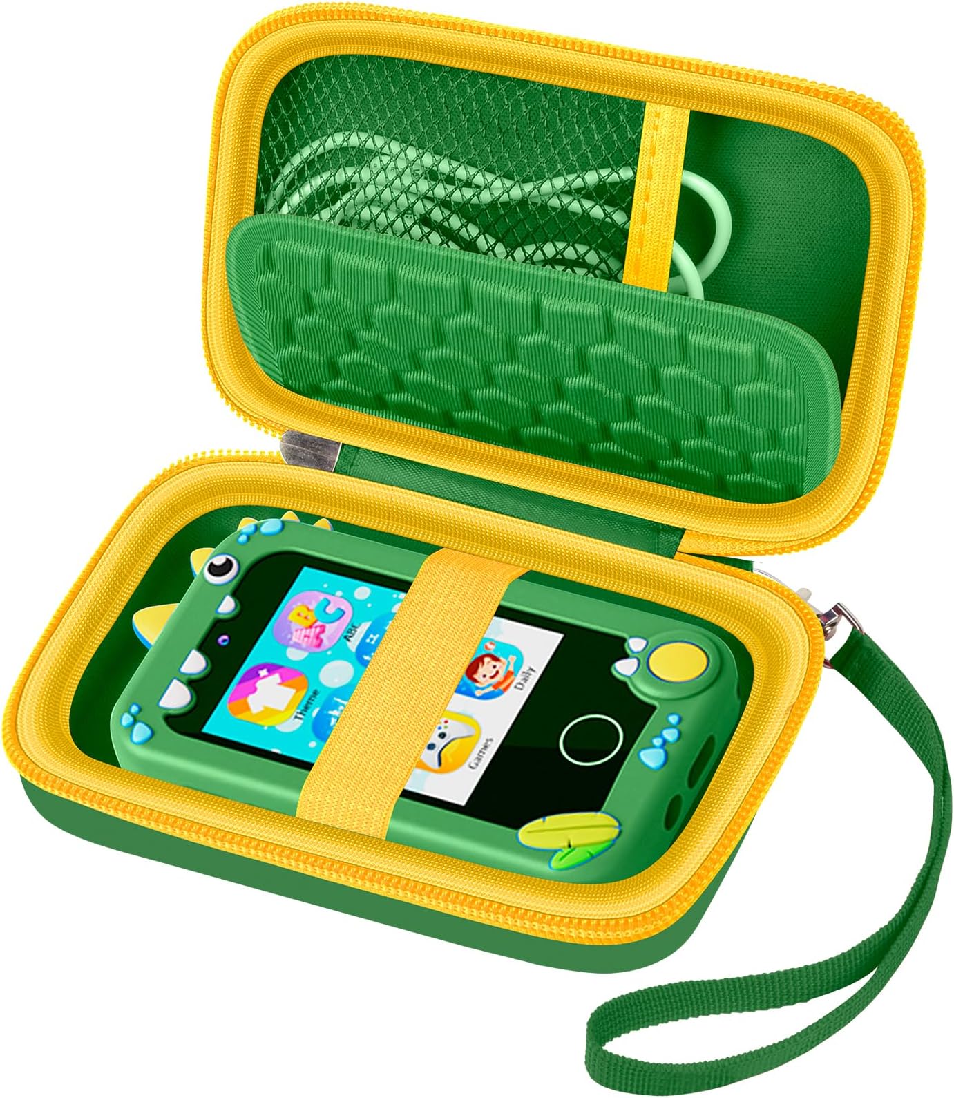ALKOO Kids Smartphone Case | AI Digital Camera Bag | for Luoba/for WEOLULI/for Joozfee/for VOGBY Learning Toys | Holder for Play Cell Phone Size Up to 5 in(L) * 2.7 in(W) | Over 7 Years Age (Green)