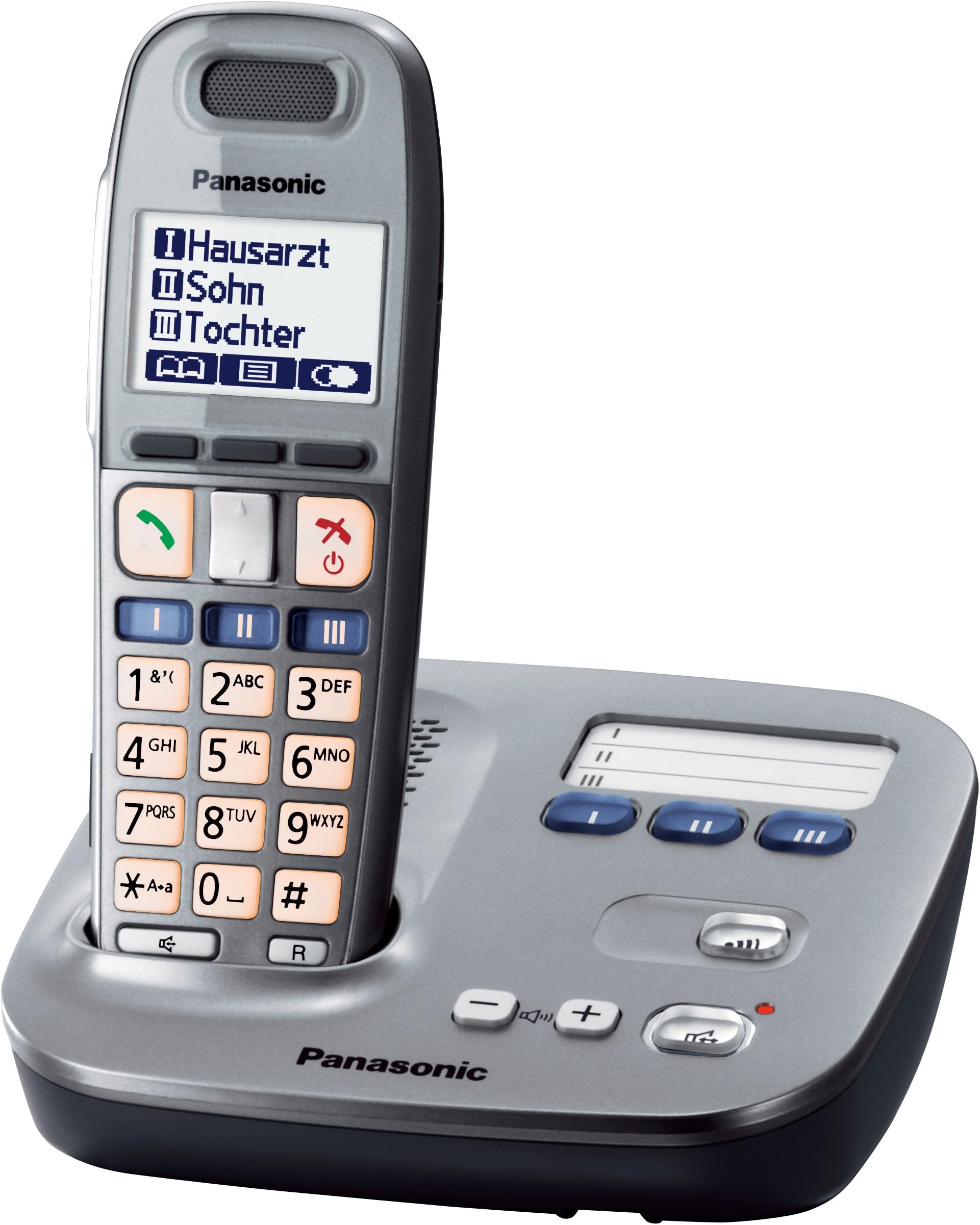 Telefono Cordless Panasonic KX-TG6822 Argento - Doppio Handset, Segreteria 30 Min, DECT