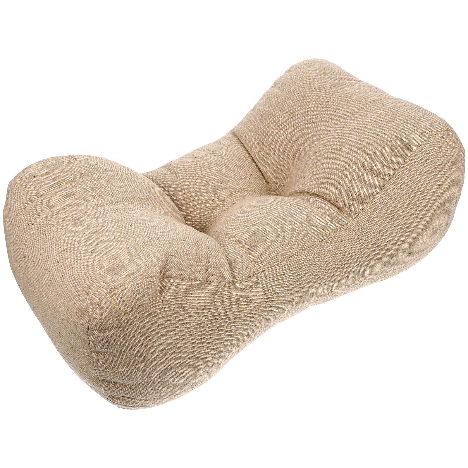 Coussin de soutien lombaire ergonomique Amosfun en coton doux pour chaise de bureau beige