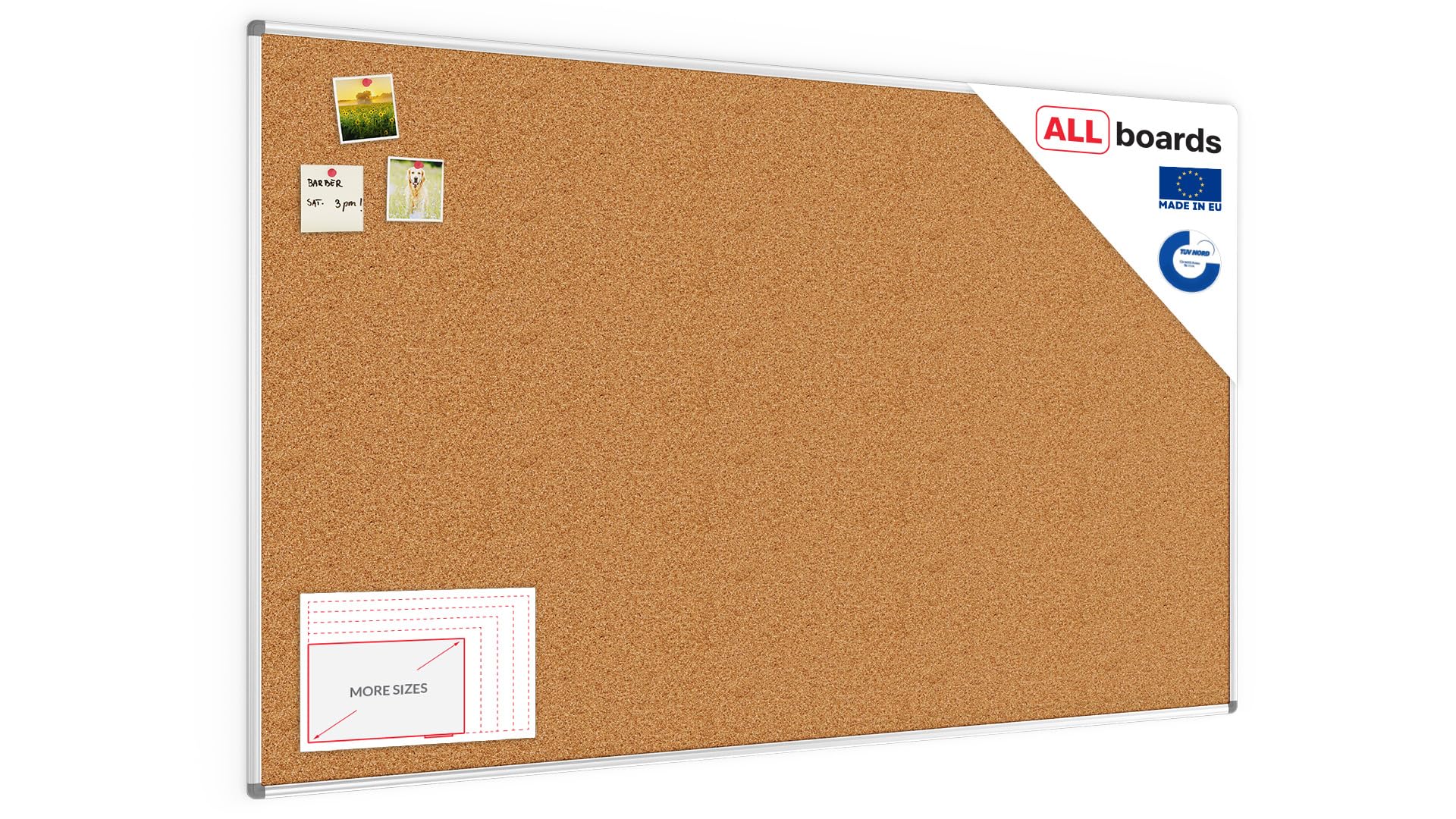 ALLboards Cork Board with Aluminium Frame 200x120cm, Corkboard Bulletin Board Notice Board โ image 1