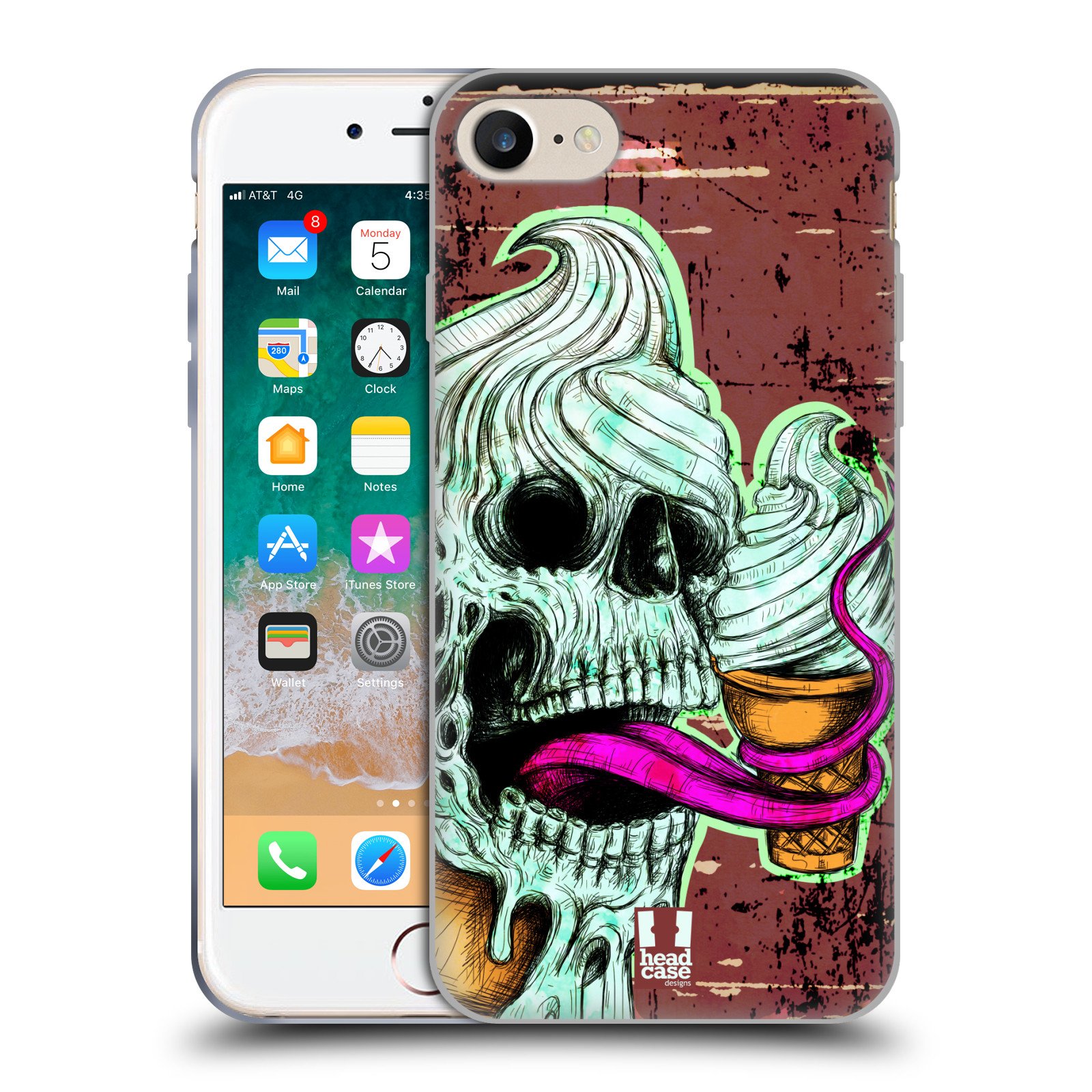 Coque Gel iPhone 7/8/SE MagSafe Vanille Menthe Crâne - 7