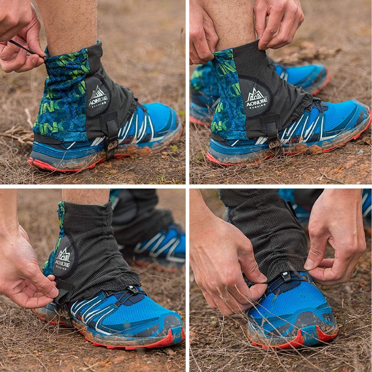 JEELAD Low Trail Gaiters Reflective Running Gaiters Ankle Gators Lightweight Hiking Walking Gaiters for Men Women (Purple) : Sports & Outdoors