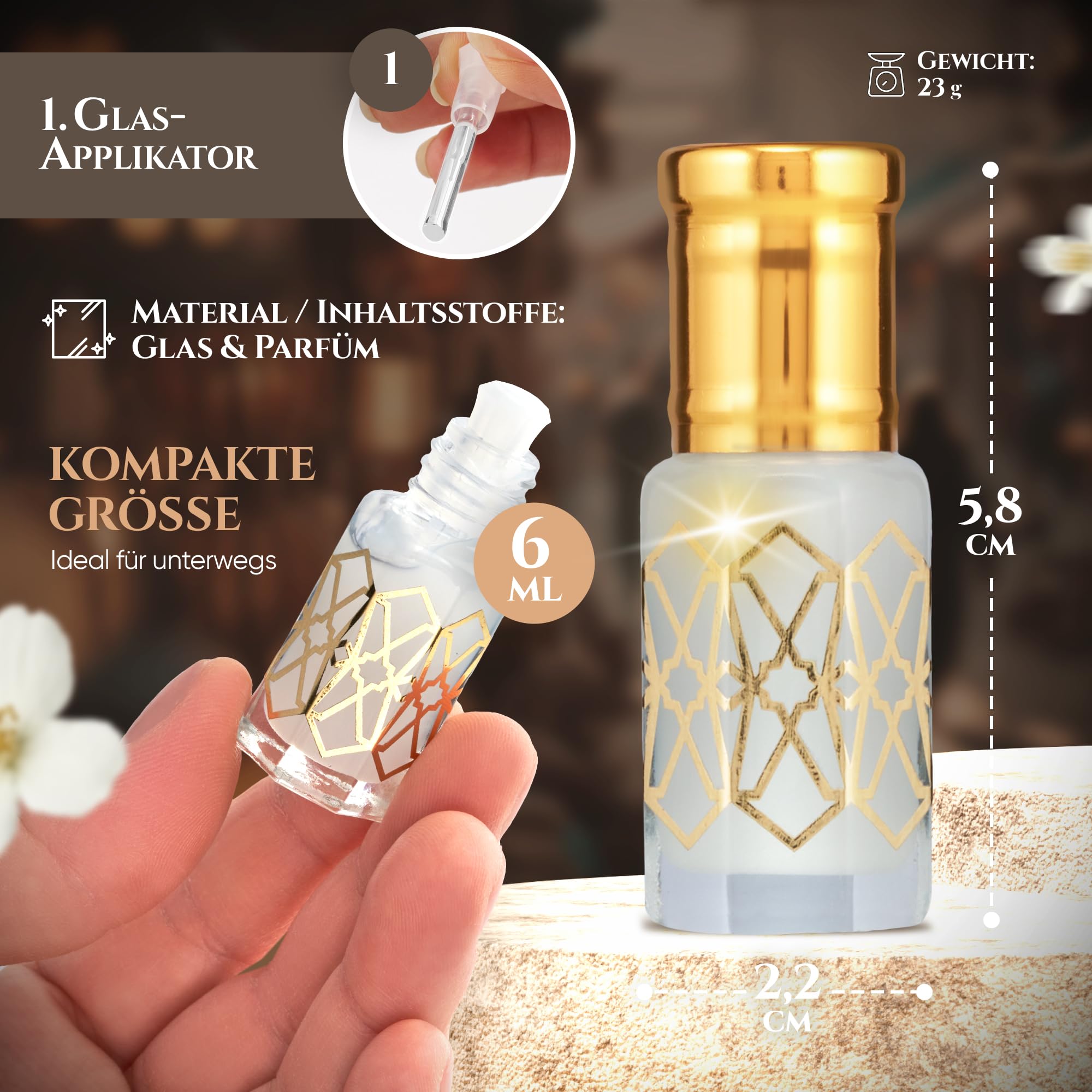 El-Musc - Musk Tahara Royal Silky 6ml aceite perfumado, almizcle blanco, misk, para HOMBRES y MUJERES