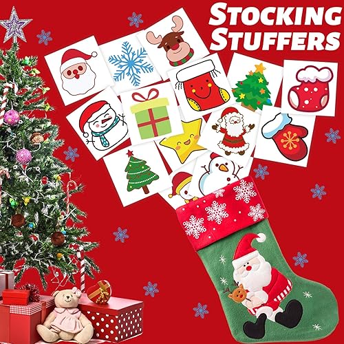 Miniatura 4 de winthrop 240 tatuajes temporales luminosos de Navidad a granel para niños, que brillan en la oscuridad, tatuajes envueltos individualmente, la mejor