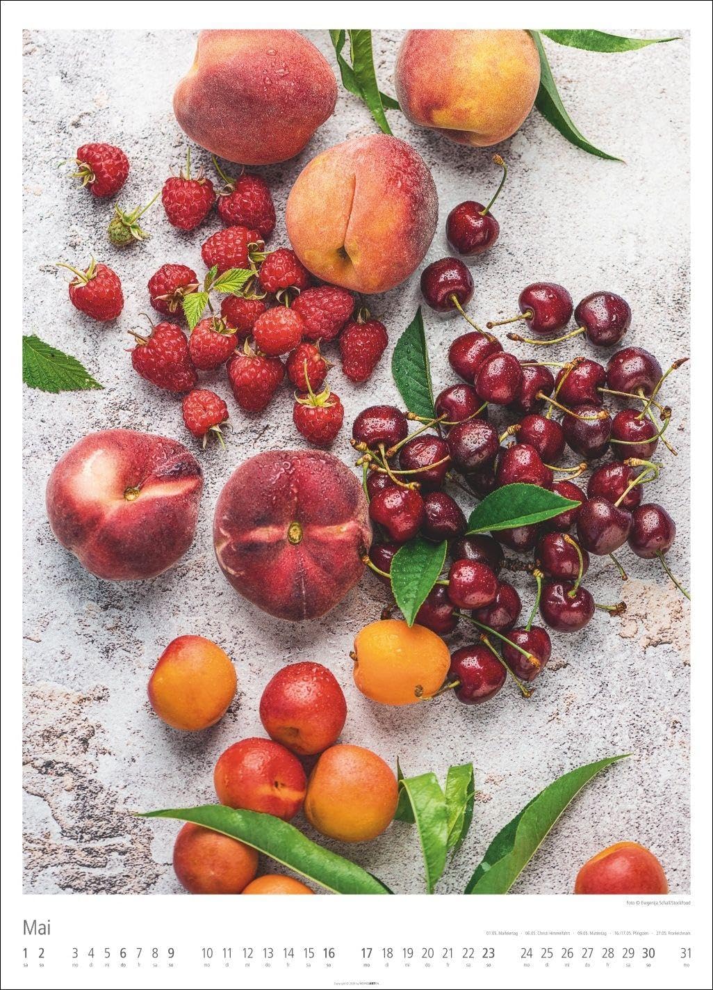 Food Gallery Kalender 2027: Großer Wandkalender mit 12 dekorativen Lifestyle-Fotos für die Küche. Food-Fotografie mit saisonalen Lebensmitteln. 49x68 cm Hochformat.