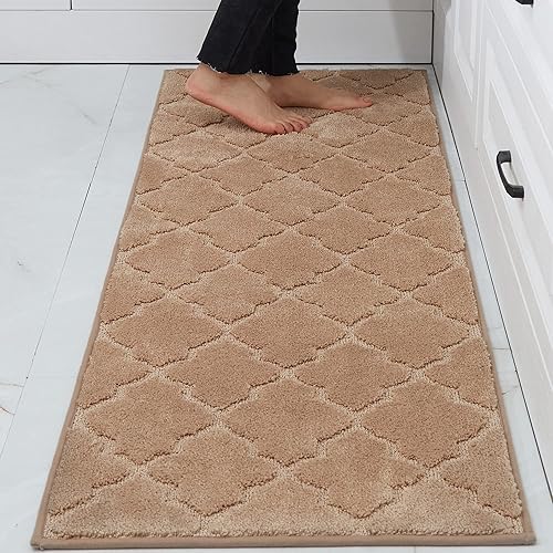 COSY HOMEER Tapetes suaves para el frente del fregadero, alfombras de cocina súper absorbentes, de 20 x 59 pulgadas, antideslizante, lavable,
