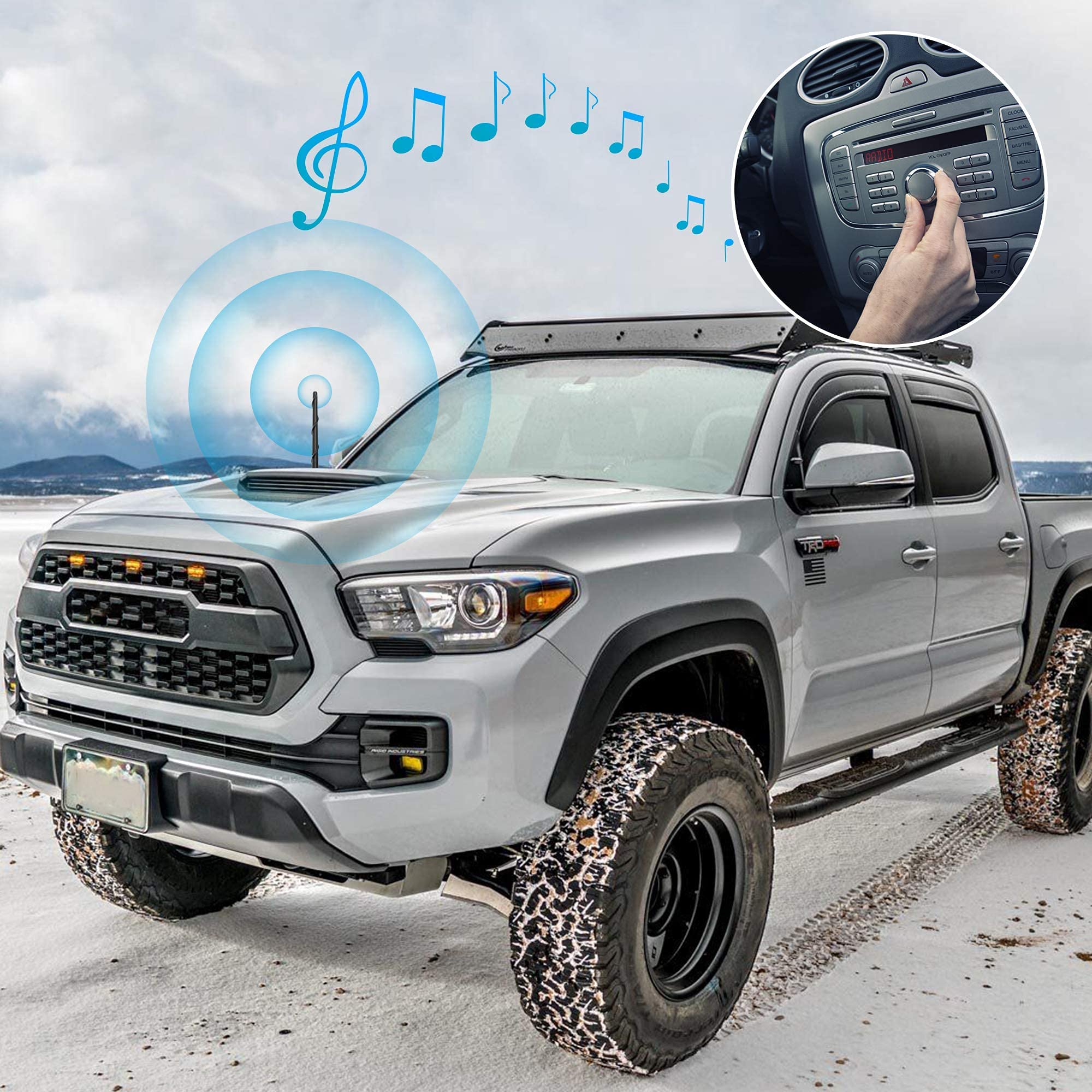 Antenna BA-BOLING compatibile con Toyota Tundra 2000-2020 | Antenna di ricambio in gomma flessibile a prova di lavaggio auto, progettata per una ricezione ottimizzata FM/AM