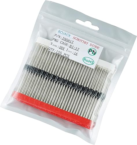 Miniatura 2 de BOJACK 1N5817 Schottky Diodo 1 A 20 V DO-41 Axial 5817 1 amp 20 voltios Diodos de silicio electrónico (paquete de 125 piezas)