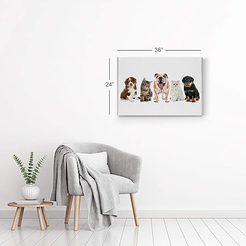 Vista 6 de Smile Art Design Border Collie Bulldog Rottweiler Cachorro Persa Gatito Animal Lienzo Impresión Arte de Pared Pet Cat Dog Lover Sala Dormitorio