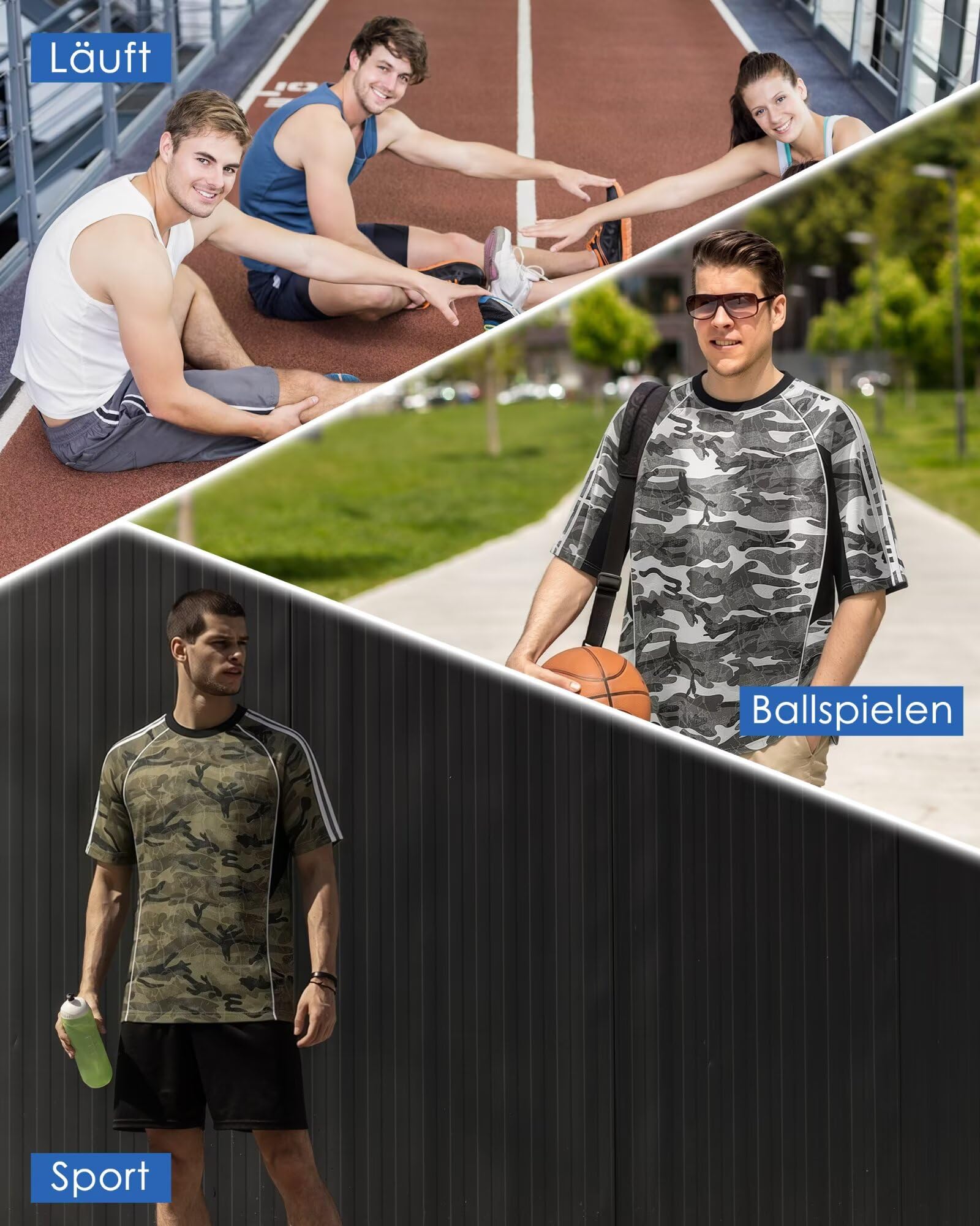 T-Shirt Magliette da Uomo Confezione per Corsa Palestra