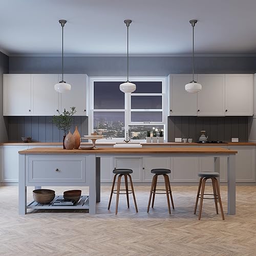 Miniatura 2 de Hunter - Saddle Creek - Lámpara colgante pequeña de bronce noble de 1 luz, regulable, estilo colegio, con forma de escuela, para dormitorios,