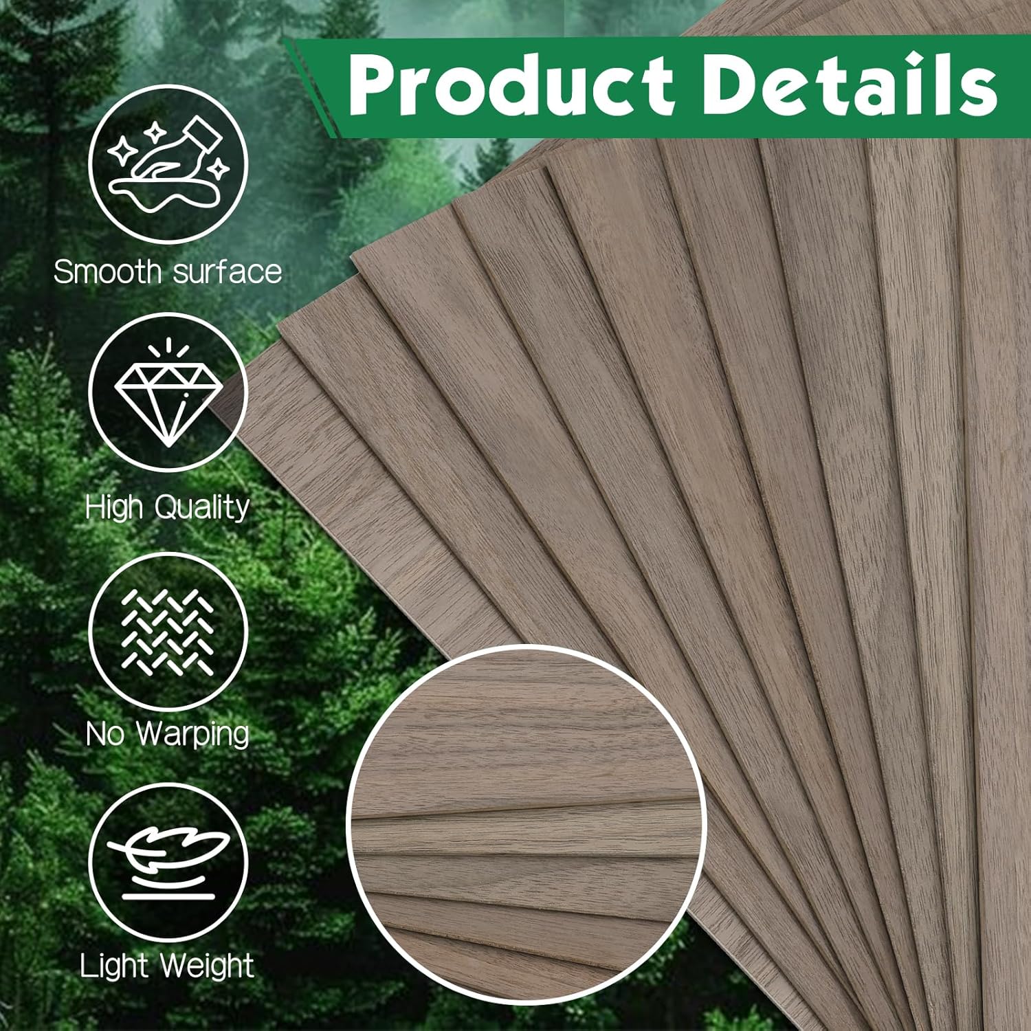 18 Pack Walnut Plywood Sheets 12x12x1/8 Inch,3mm Plywood for Laser Cutting & Engraving,Unfinished Wood for Crafts,Wood Burning,Architectural Models