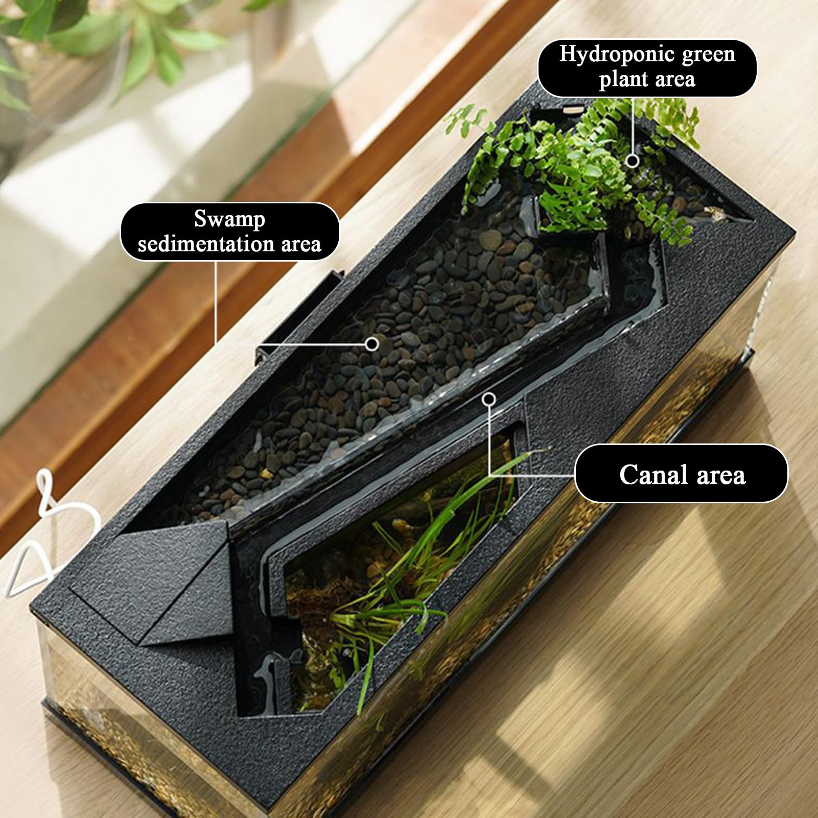 Clear Acrylic Fish Tank, Desk Aquarium with Filter, Compact Fish Tank Starter Kit, Includes Air Pump, Ideal for Tabletop, Living Room, Studio, Home Office