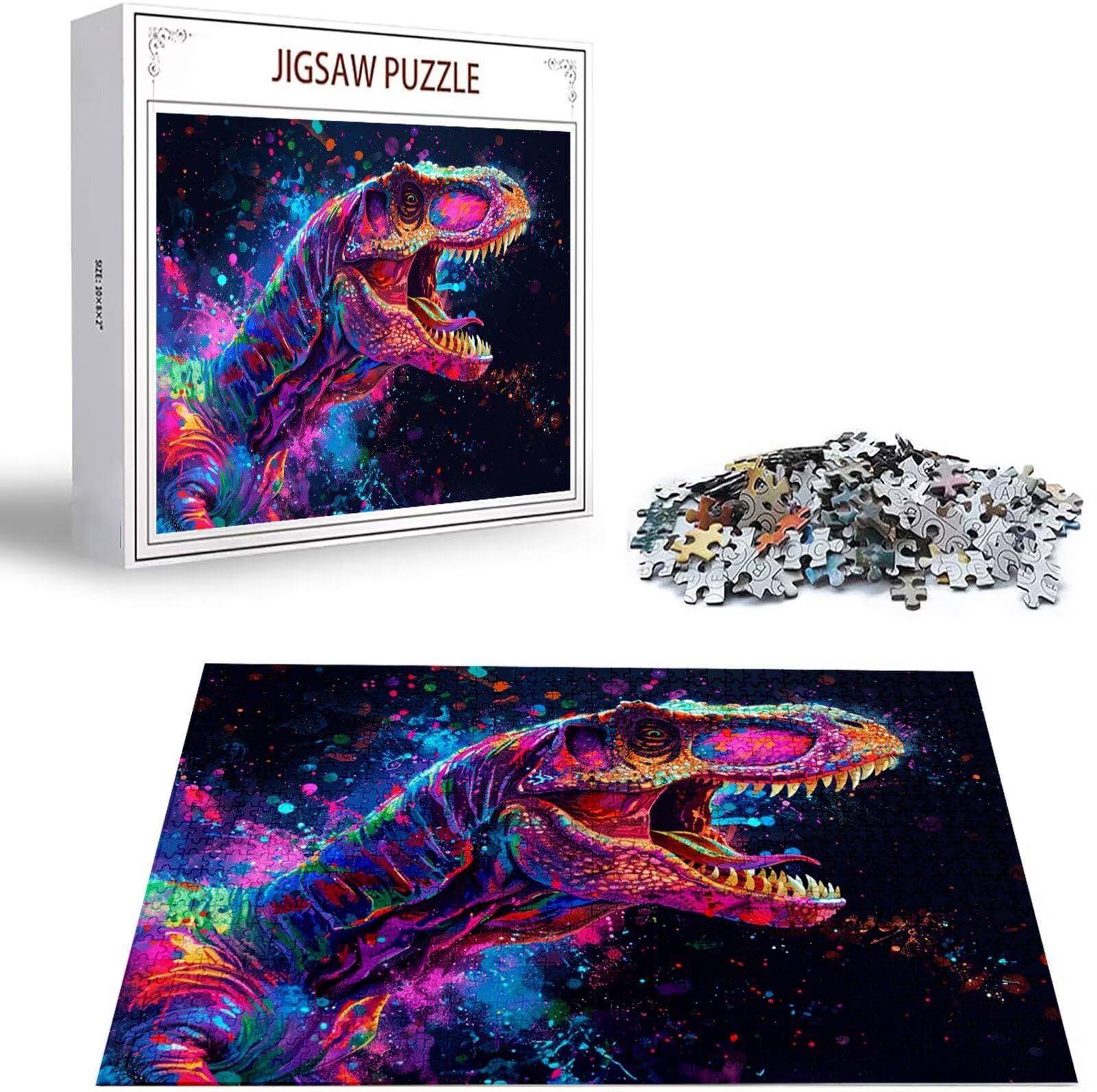 Puzzle 5000 Pezzi, 3 4 5 Anni Puzzle Colore 6 7 8 Anni Giochi Educativi Sostenibili Con Motivi Per Adulti Da Gioco in Legno Di Alta Qualità Jigsaw Dinosauro per Gioco Familiare, Regalo Natale H-2474