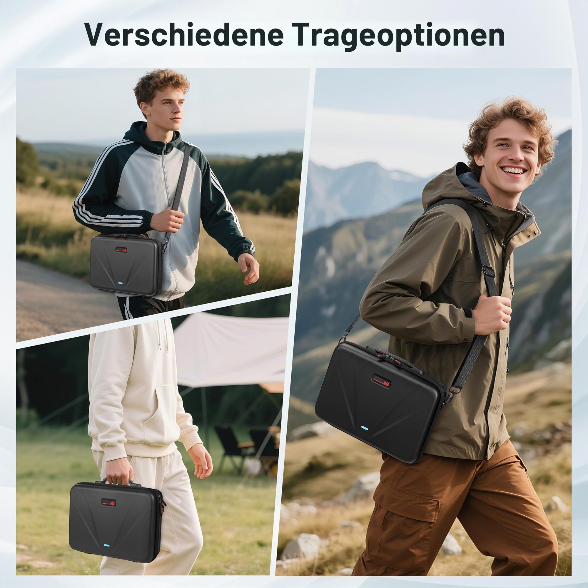 Tragetasche für Insta360 X5, große Kapazität, wasserdichte Reisetasche, Schutzhülle für Insta 360 X5 Zubehör, für Metallkäfig, Lade-Hub, Bullet Time 2.0, faltbarer Selfie-Stick